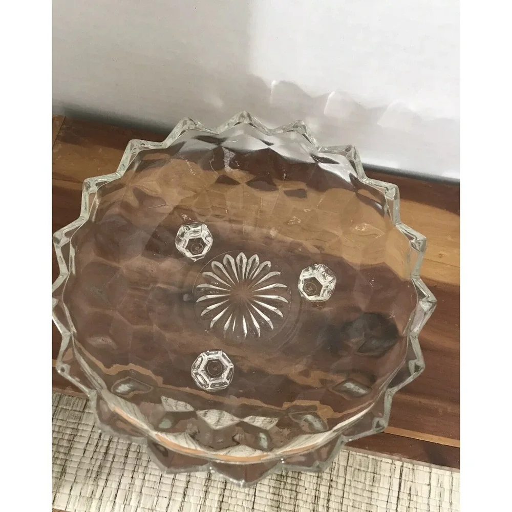 Vintage Fostoria Candy Nut Trinket Dish Bowl‎ Footed Scalloped Edge